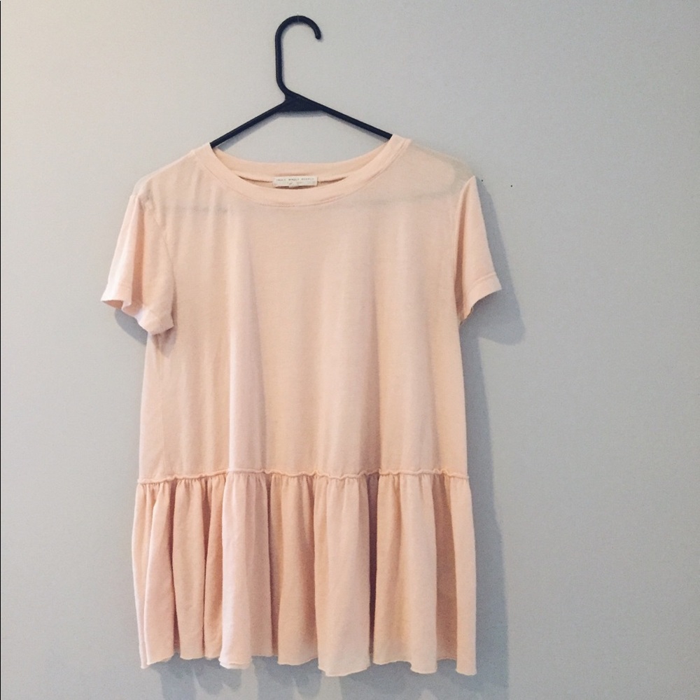 Peach truly madly deeply peplum top